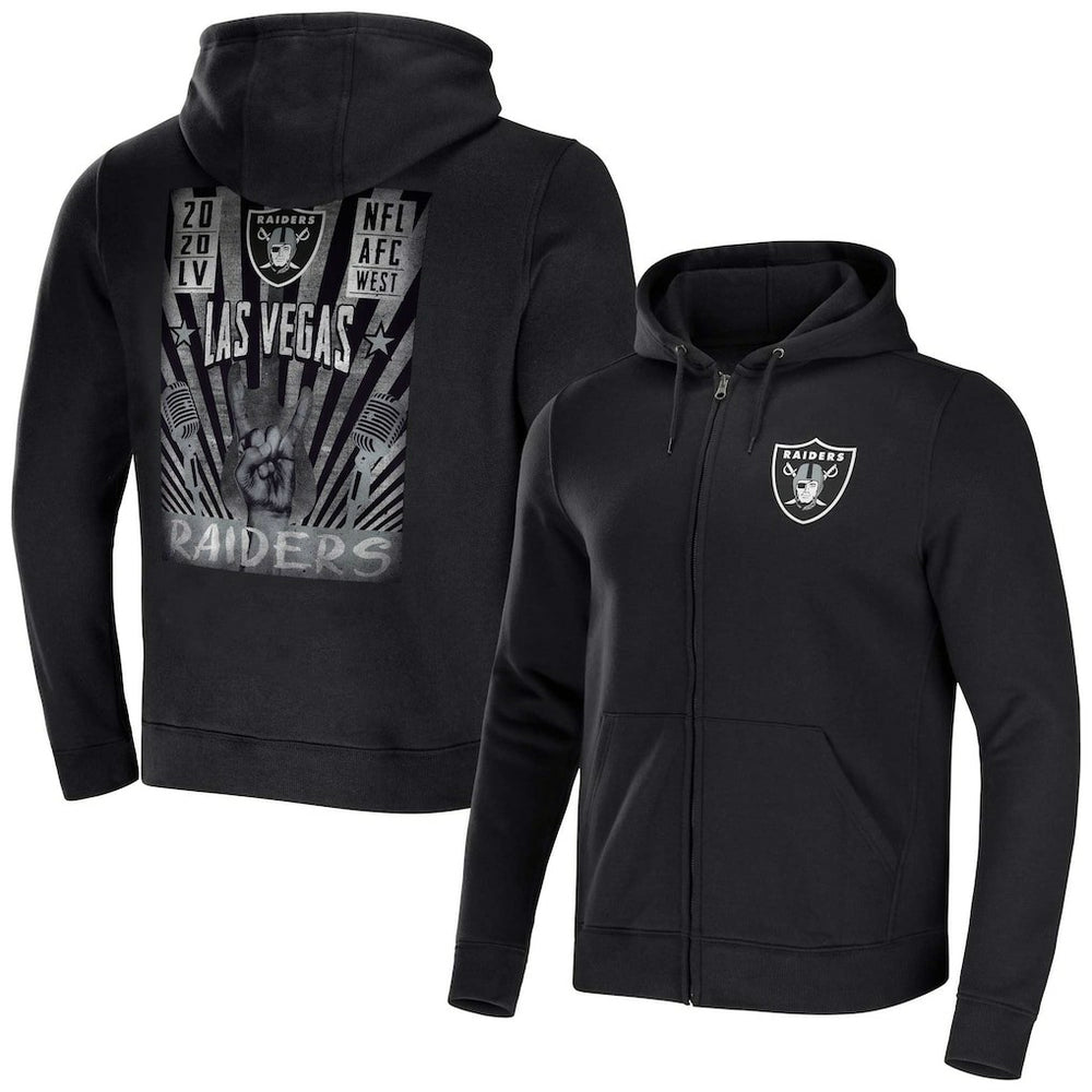NFL x Darius Rucker Collection Rocker Full-Zip Hoodie - Las Vegas Raiders
