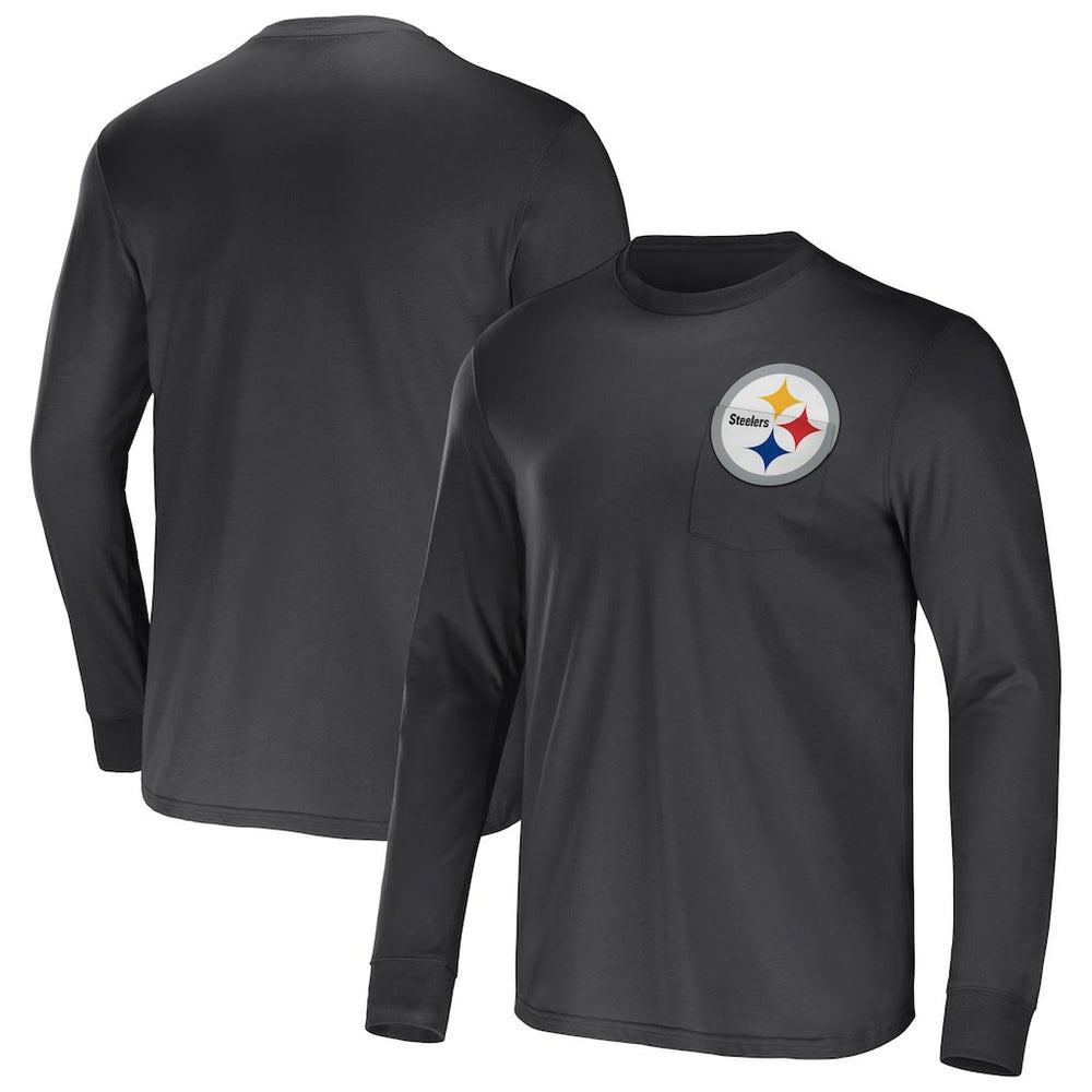 NFL x Darius Rucker Collection Team Long Sleeve Pocket T-Shirt - Pittsburgh Steelers