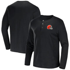 NFL x Darius Rucker Collection Slub Jersey Henley Long Sleeve T-Shirt - Cleveland Browns