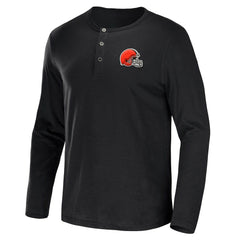 NFL x Darius Rucker Collection Slub Jersey Henley Long Sleeve T-Shirt - Cleveland Browns