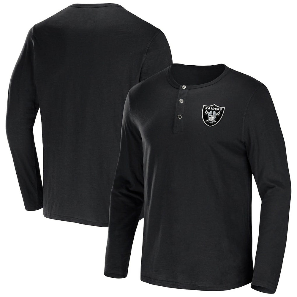 NFL x Darius Rucker Collection Slub Jersey Henley Long Sleeve T-Shirt - Las Vegas Raiders