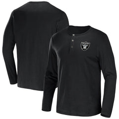 NFL x Darius Rucker Collection Slub Jersey Henley Long Sleeve T-Shirt - Las Vegas Raiders