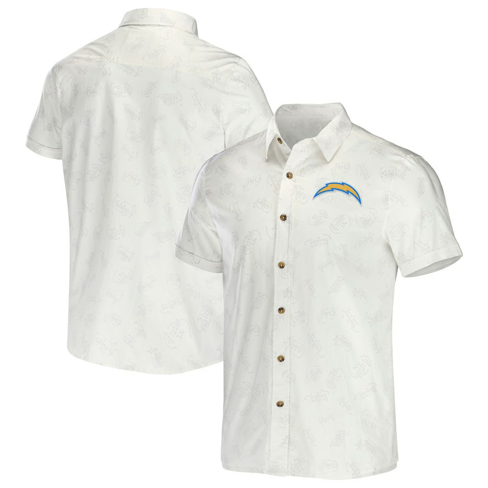 NFL x Darius Rucker Collection Woven Button-Up T-Shirt - Los Angeles Chargers