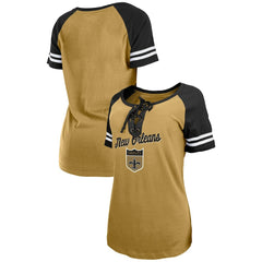 Women's Legacy Lace-Up Raglan T-Shirt - New Orleans Saints