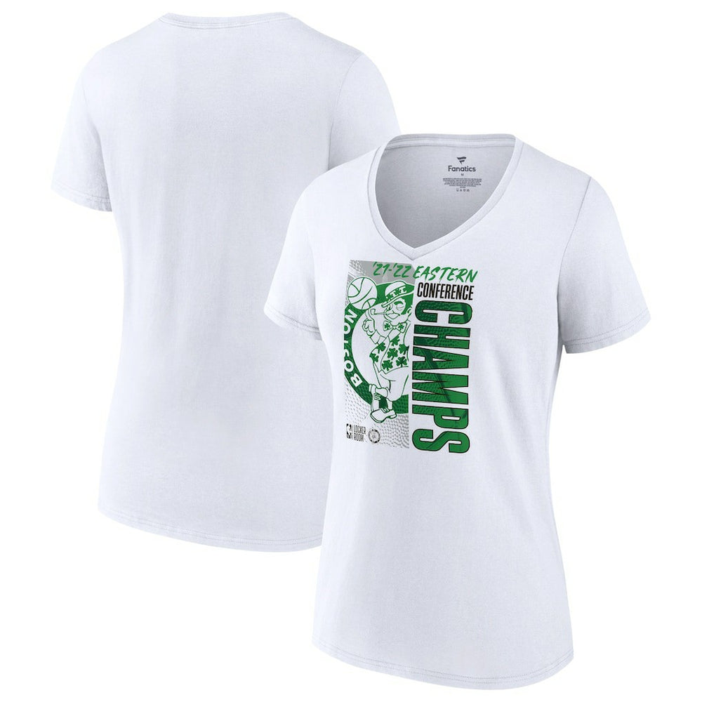 NBA Boston Celtics Women's 2022 Eastern Conference Champions Plus Size Locker Room V-Neck T-Shirt