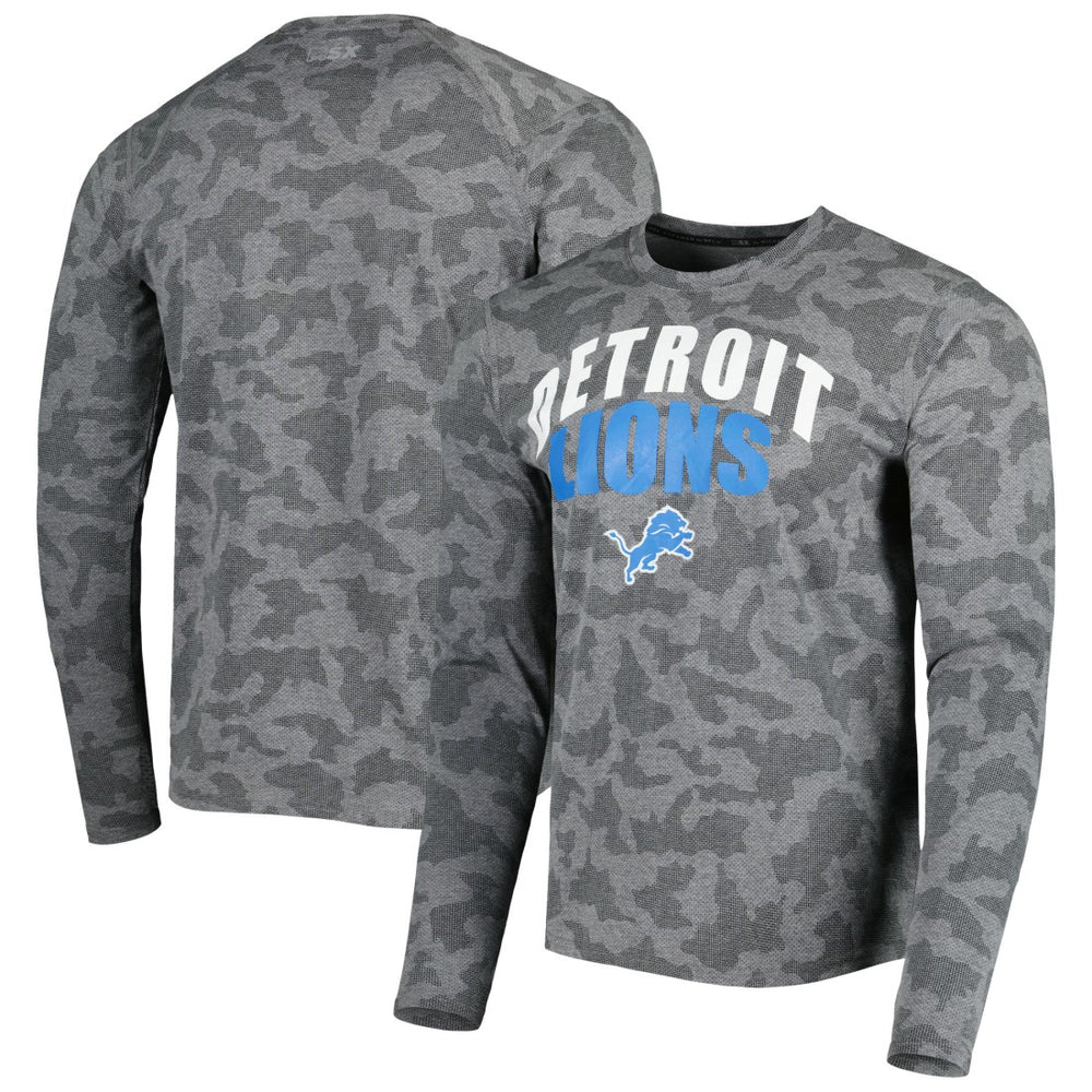 MSX by Michael Strahan Performance Camo Long Sleeve T-Shirt - Detroit Lions