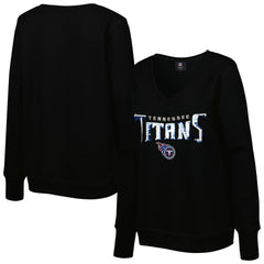 Cuce Women's Sequin Logo V-Neck Pullover Sweatshirt - Tennessee Titans