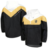 NHL Black/Gold Vegas Golden Knights Tommy Hilfiger Women's Staci Half-Zip Windbreaker Jacket