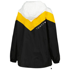 NHL Black/Gold Pittsburgh Penguins Tommy Hilfiger Women's Staci Half-Zip Windbreaker Jacket