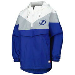 NHL Blue/Silver Tampa Bay Lightning Tommy Hilfiger Women's Staci Half-Zip Windbreaker Jacket