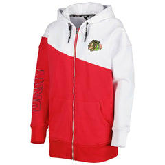 NHL Red/White Chicago Blackhawks DKNY Sport Women's Gina Full-Zip Hoodie