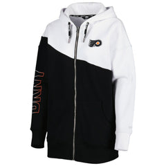 NHL Black/White Philadelphia Flyers DKNY Sport Women's Gina Full-Zip Hoodie