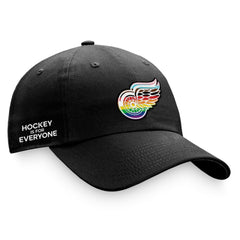 NHL Black Detroit Red Wings Fanatics Team Logo Pride Adjustable Hat