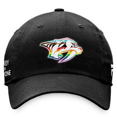 NHL Black Nashville Predators Fanatics Team Logo Pride Adjustable Hat