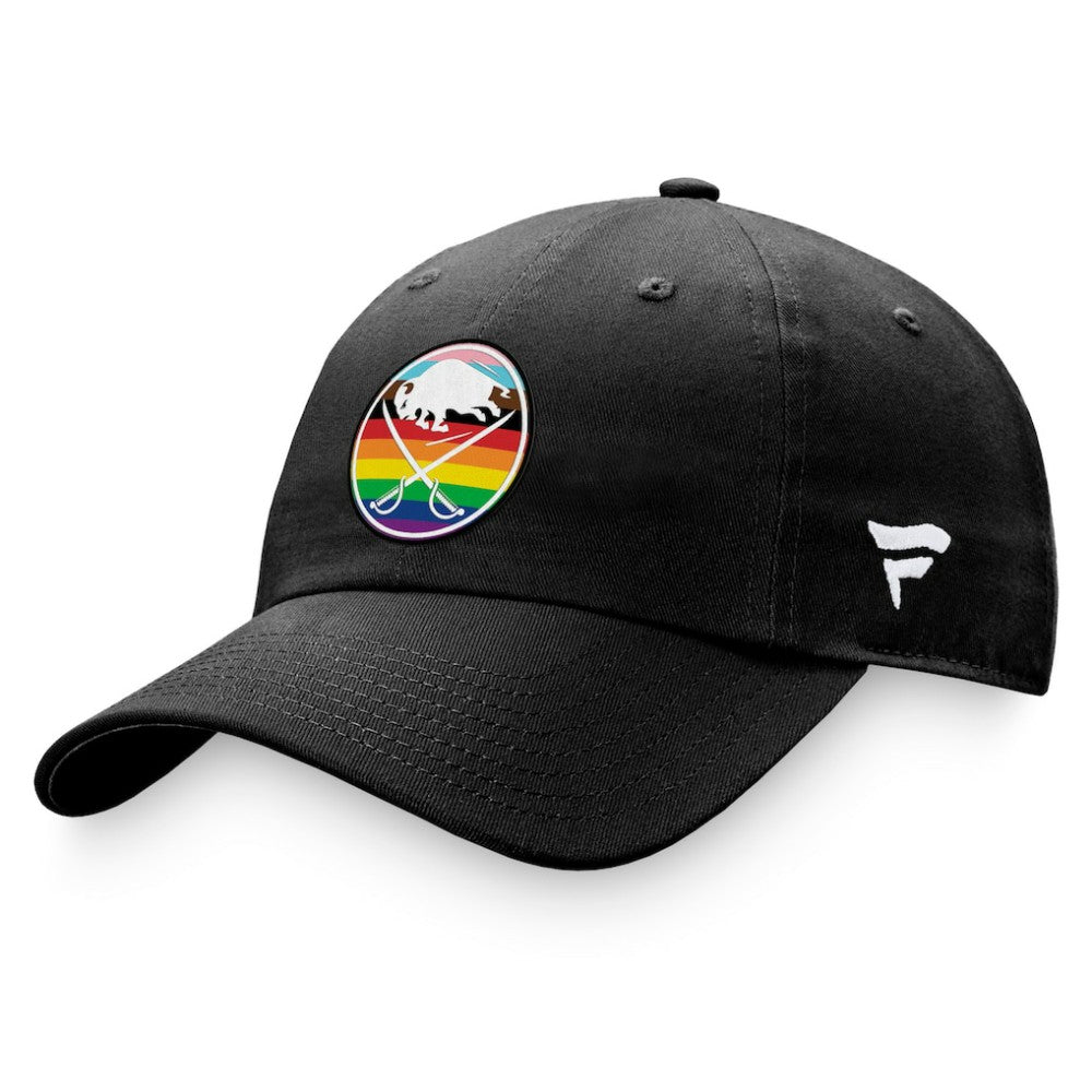 NHL Black Buffalo Sabres Fanatics Team Logo Pride Adjustable Hat