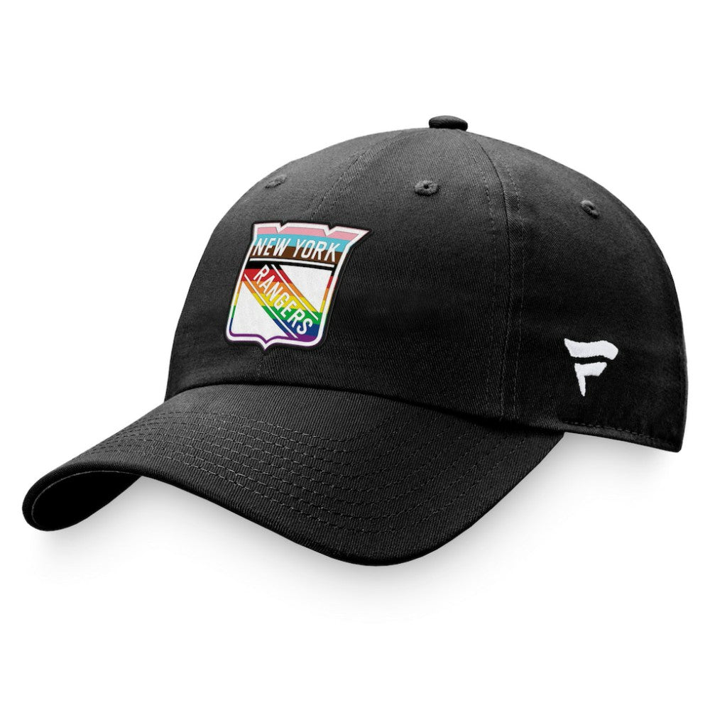 NHL Black New York Rangers Fanatics Team Logo Pride Adjustable Hat
