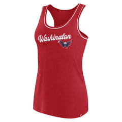 NHL Red Washington Capitals Fanatics Women's Wordmark Logo Racerback Scoop Neck Tank Top