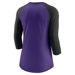 MLB Colorado Rockies Nike Women's Next Up Tri-Blend Raglan 3/4-Sleeve T-Shirt