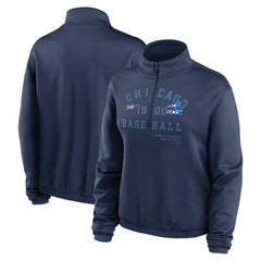 MLB Chicago White Sox Nike Women's Rewind Splice Half-Zip Semi-Cropped Bubble Hem Sweatshirt