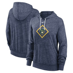 MLB Milwaukee Brewers Nike Women's Diamond Icon Gym Vintage Lightweight Hooded Top