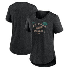 MLB Arizona Diamondbacks Nike Women's Rewind Arch Mix Tri-Blend T-Shirt