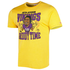 Justin Jefferson Homage Unisex Caricature Player Tri-Blend T-Shirt - Minnesota Vikings