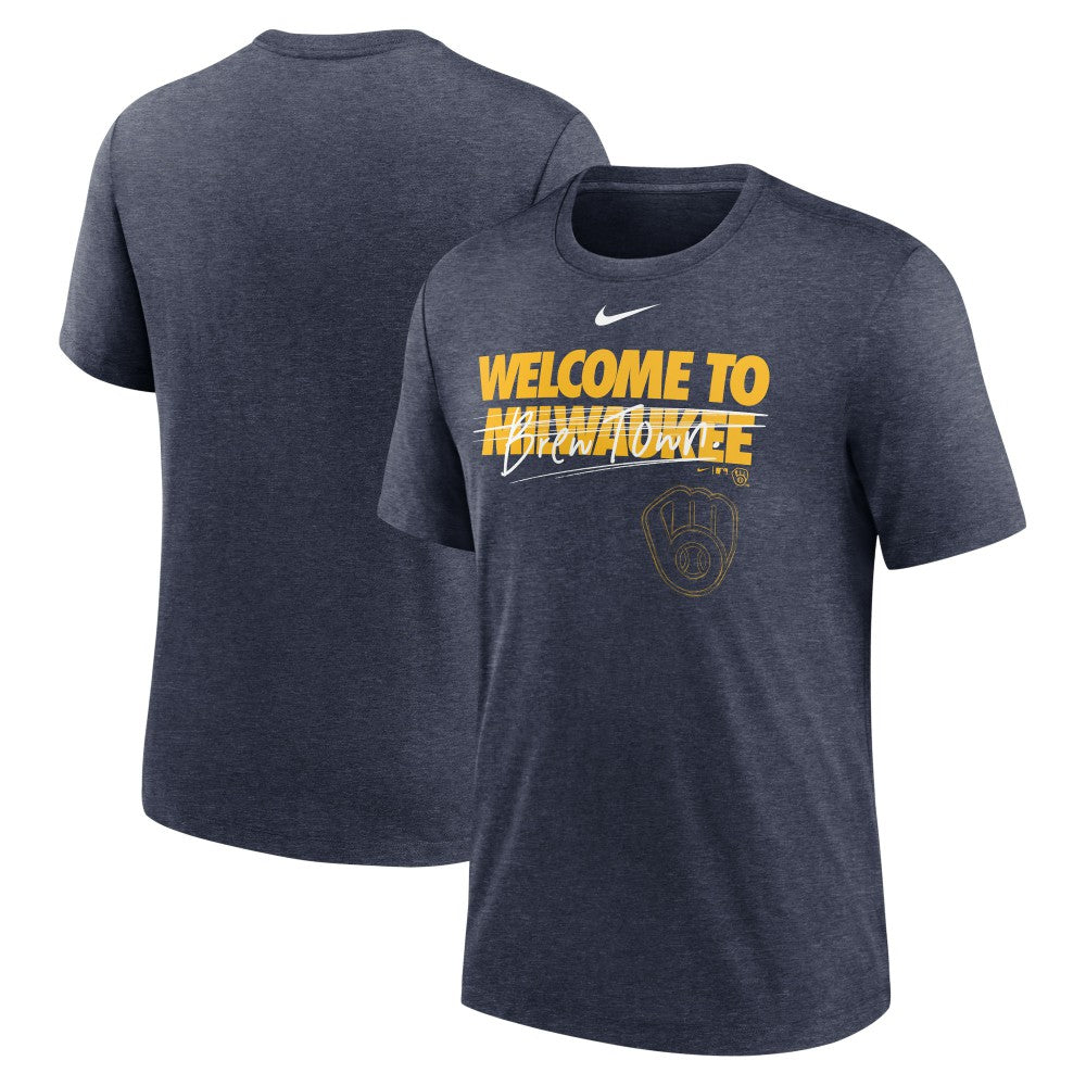MLB Milwaukee Brewers Nike Home Spin Tri-Blend T-Shirt