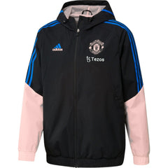 Manchester United Training All-Weather Raglan Full-Zip Hoodie Jacket - Adidas Black