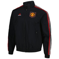 Manchester United 2022/23 On-Field Team Logo Anthem Reversible Full-Zip Jacket - Adidas Black