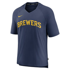 MLB Milwaukee Brewers Nike Authentic Collection Pregame Raglan Performance V-Neck T-Shirt
