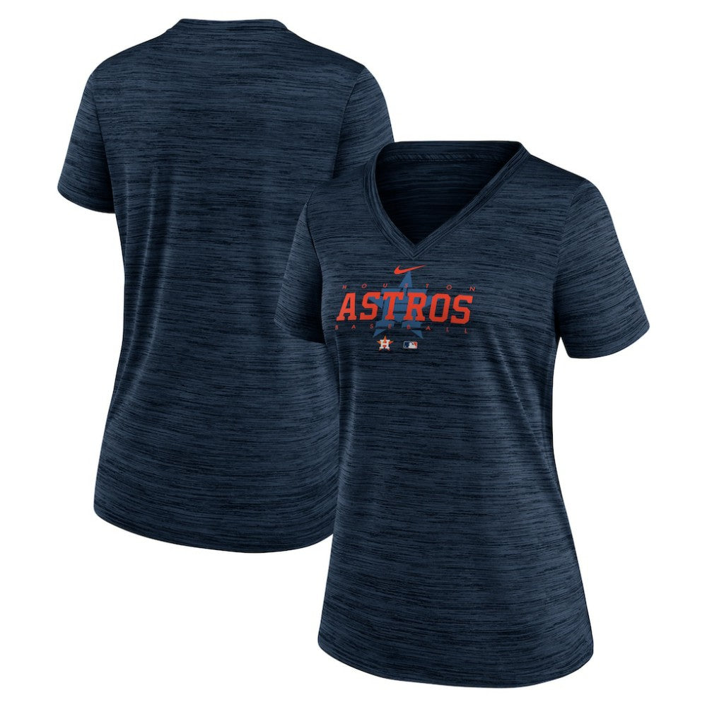 MLB Houston Astros Nike Women's Authentic Collection Velocity Practice Performance V-Neck T-Shirt