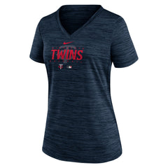 MLB Minnesota Twins Nike Women's Authentic Collection Velocity Practice Performance V-Neck T-Shirt