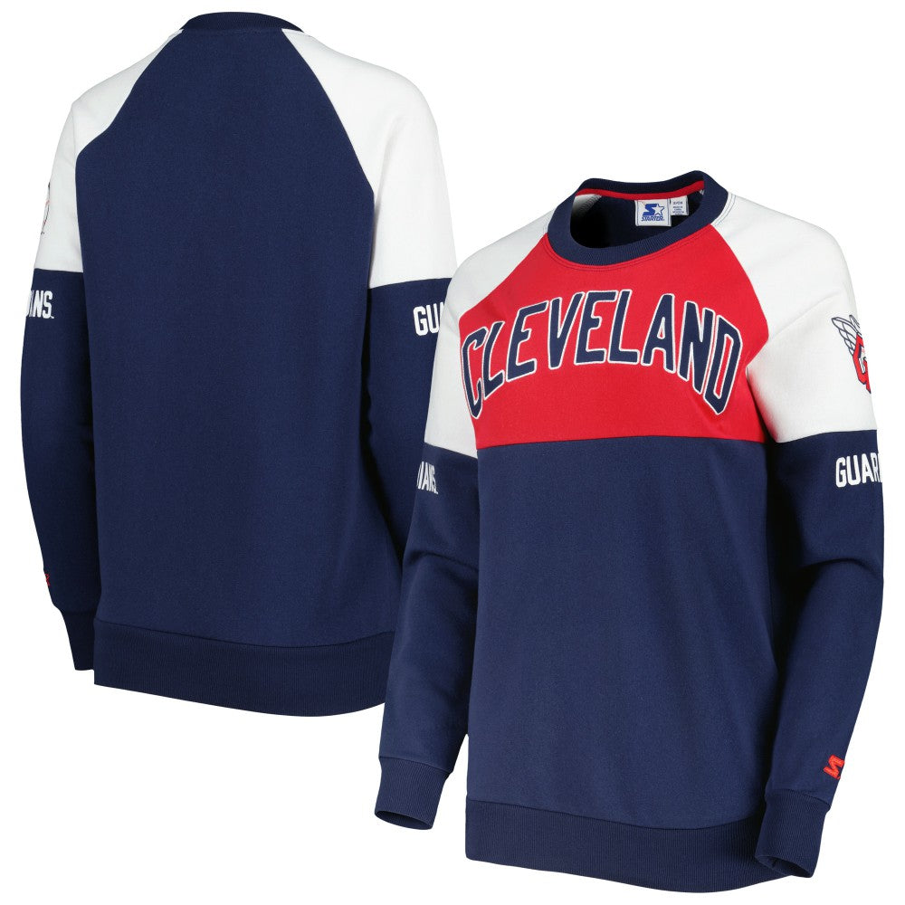 MLB Cleveland Guardians Starter Women's Baseline Raglan Pullover Sweatshirt