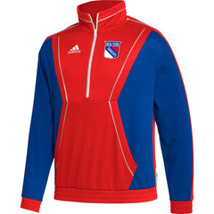NHL Red New York Rangers adidas Team Classics Half-Zip Jacket