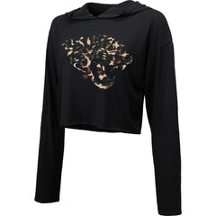 Majestic Threads Women's Leopard Cropped Pullover Hoodie - Jacksonville Jaguars