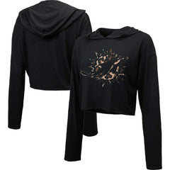 Majestic Threads Women's Leopard Cropped Pullover Hoodie - Miami Dolphins