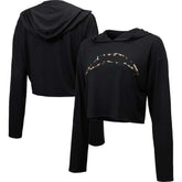 Majestic Threads Women's Leopard Cropped Pullover Hoodie - Los Angeles Chargers