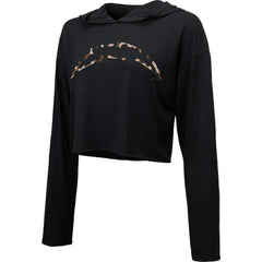 Majestic Threads Women's Leopard Cropped Pullover Hoodie - Los Angeles Chargers
