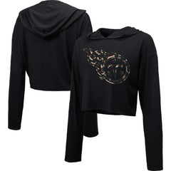 Majestic Threads Women's Leopard Cropped Pullover Hoodie - Tennessee Titans