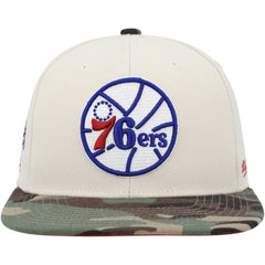 NBA Philadelphia 76ers Hardwood Classics 1976 NBA All-Star Game Off White Camo Fitted Hat