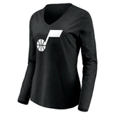 NBA Utah Jazz Women's Primary Logo Team Long Sleeve V-Neck T-Shirt