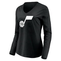 NBA Utah Jazz Women's Primary Logo Team Long Sleeve V-Neck T-Shirt
