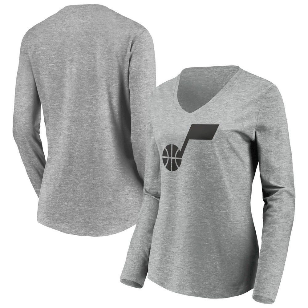 NBA Utah Jazz Women's Primary Logo Team Long Sleeve V-Neck T-Shirt