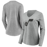 NBA Utah Jazz Women's Primary Logo Team Long Sleeve V-Neck T-Shirt