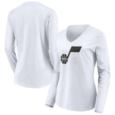 NBA Utah Jazz Women's Primary Logo Team Long Sleeve V-Neck T-Shirt