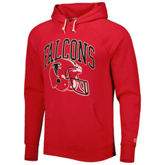 Homage Retro Helmet Tri-Blend Raglan Pullover Hoodie - Atlanta Falcons