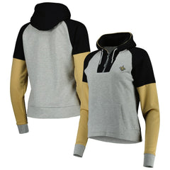 Antigua Women's Lightweight Jackpot Raglan Half-Zip Pullover Hoodie - New Orleans Saints