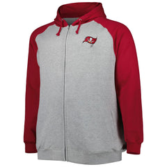 Big & Tall Fleece Raglan Full-Zip Hoodie Jacket - Tampa Bay Buccaneers