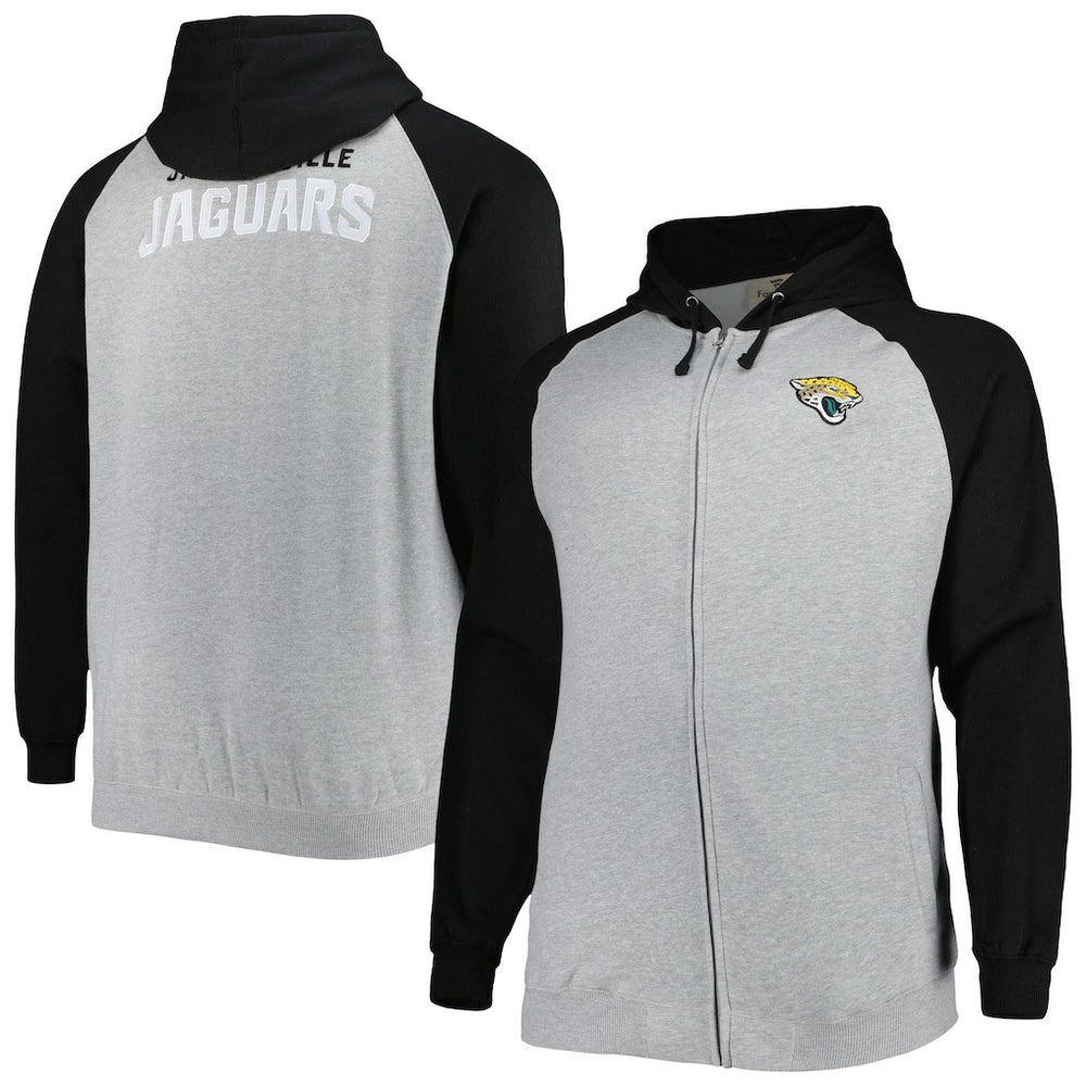 Big & Tall Fleece Raglan Full-Zip Hoodie Jacket - Jacksonville Jaguars