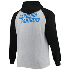 Big & Tall Fleece Raglan Full-Zip Hoodie Jacket - Carolina Panthers